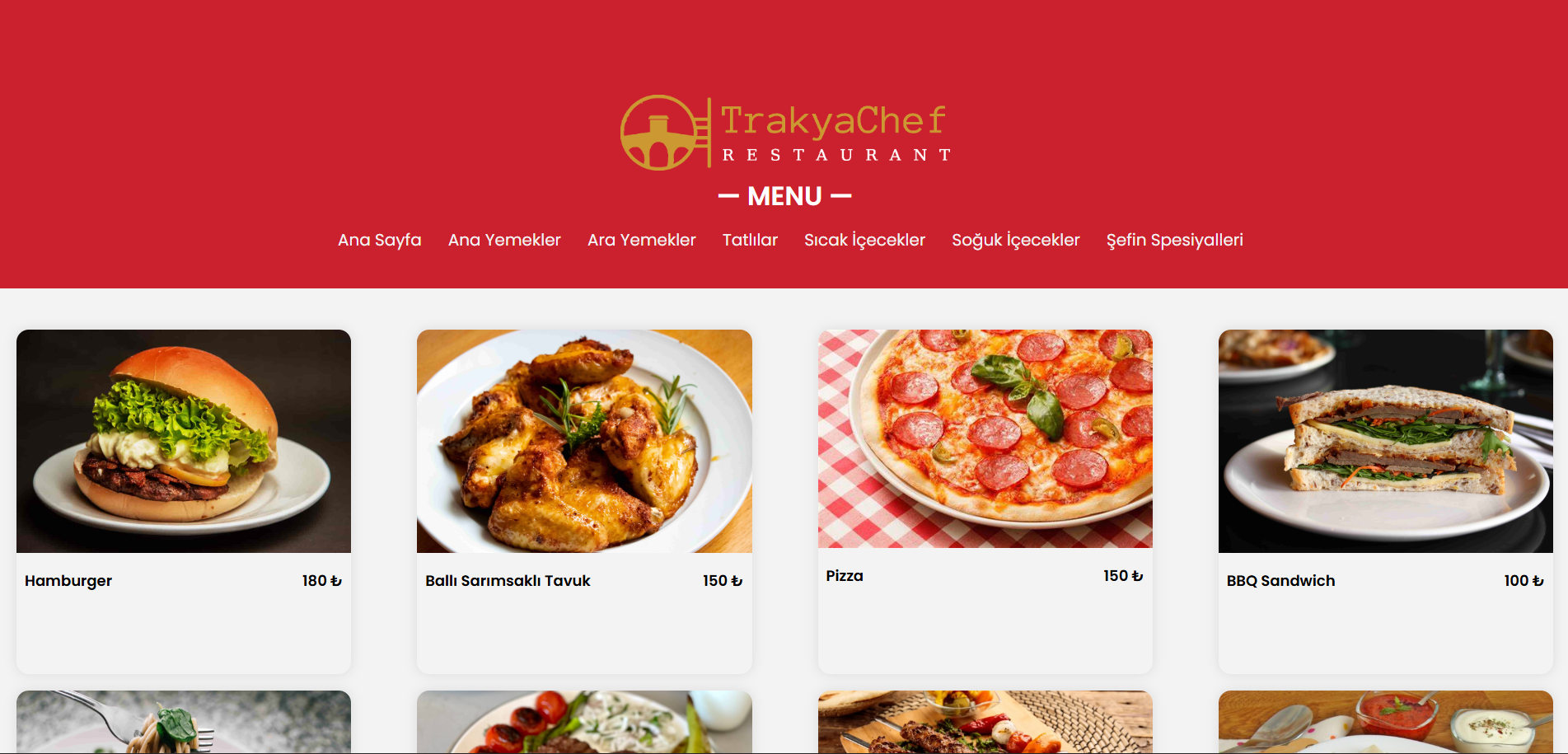 TrakyaChef Restourant QR Menü